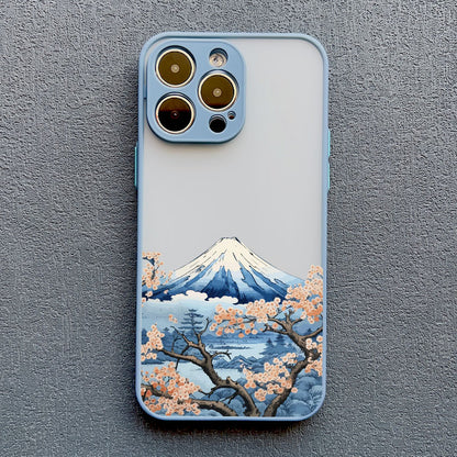 Blue Japanese Landscape Aesthetic iPhone Case 
