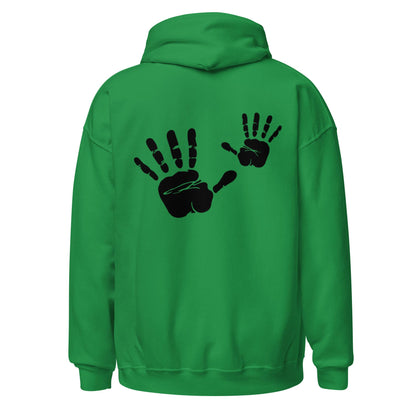 Handprint Unisex Hoodie Green | Pullover Jumpers 