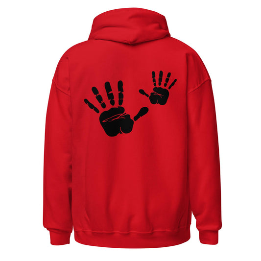 Red Hold Up Handprint Unisex Hoodie 
