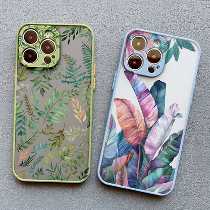 Tropical Leaves & Flowers iPhone Case